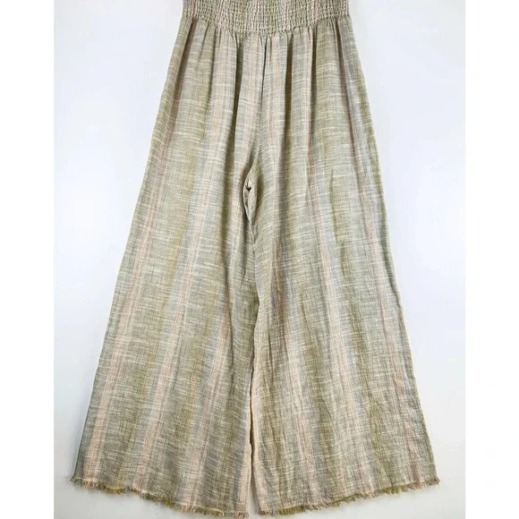 Free People Moonlight Pull On Pants Women’s Size Large Palazzo Pants Linen Blend - Picture 5 of 7